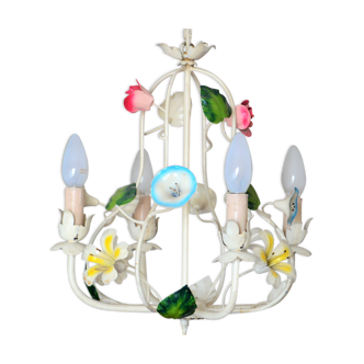 Lustre plafonnier design fleurs des années 60 art nouveau