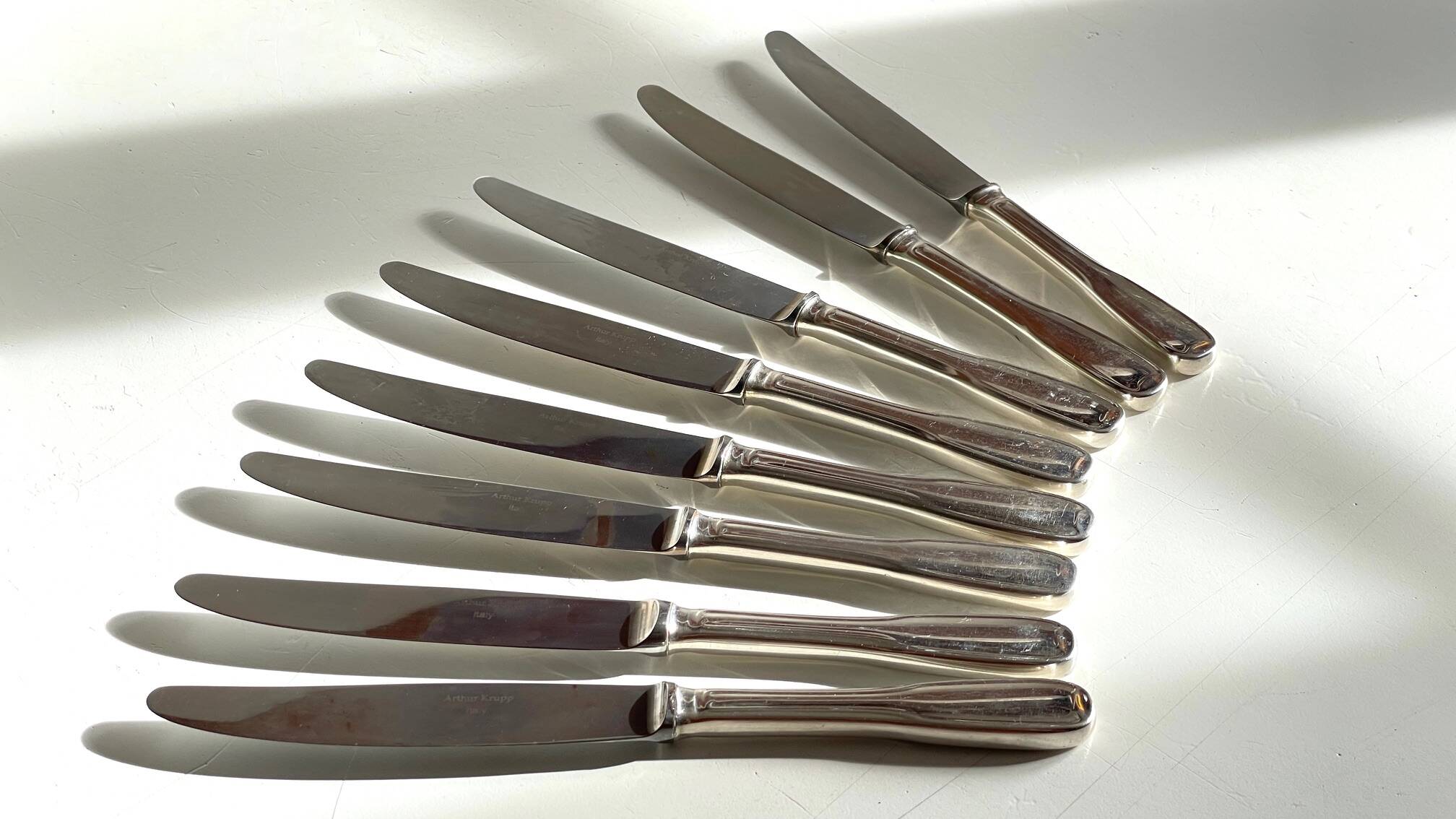 8 Table Knives A. Krupp Italy Vintage