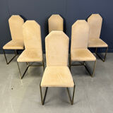 Vintage brass dining chairs by Belgochrom, 1970s