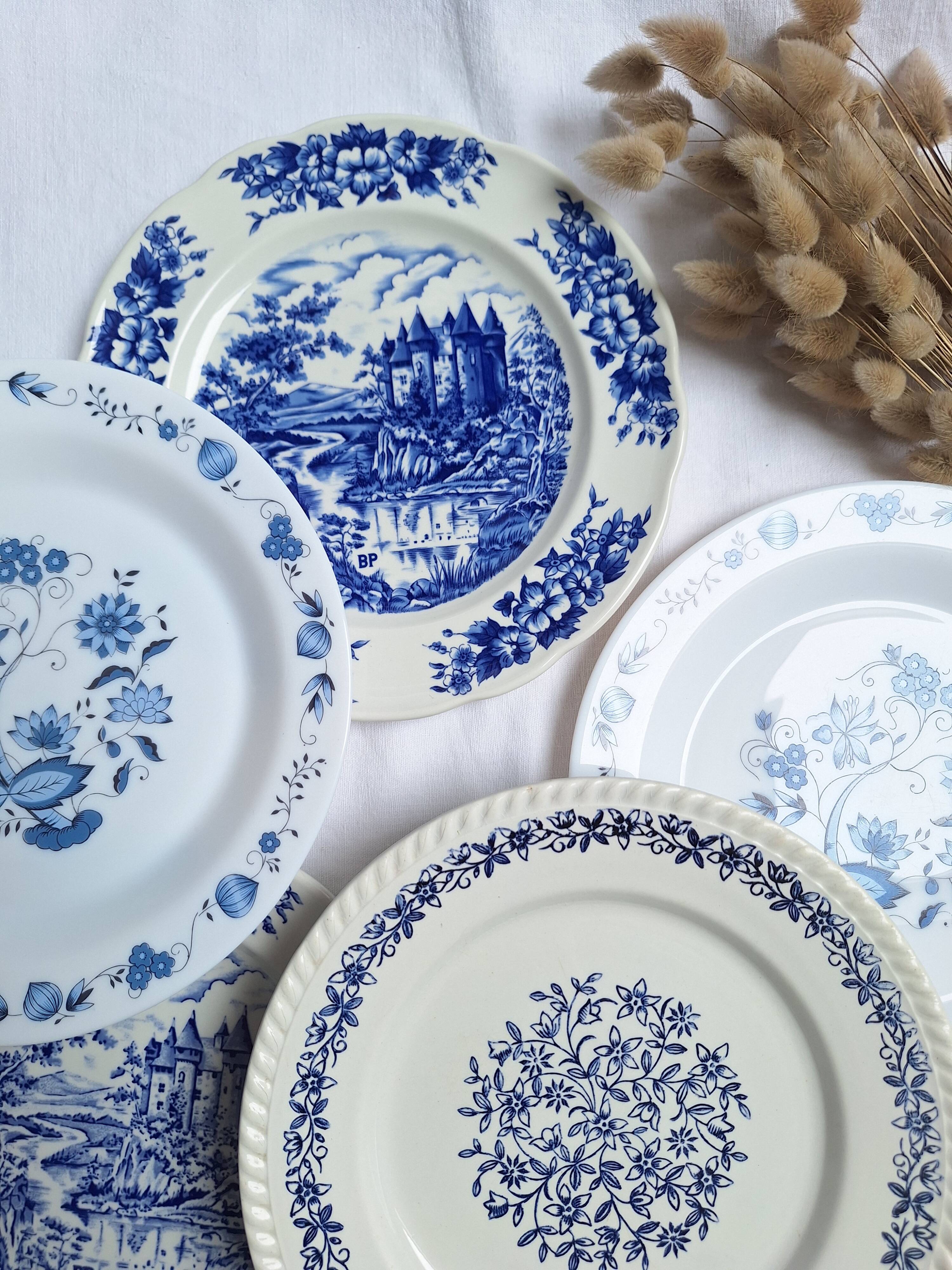Vintage blue dinner plates