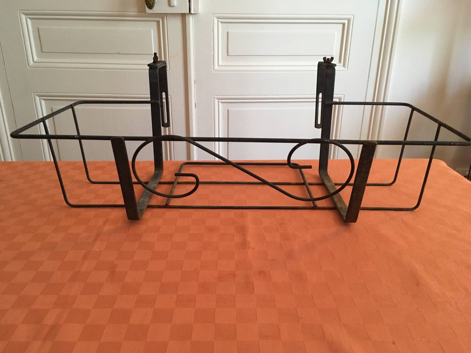 Vintage wrought iron planter.