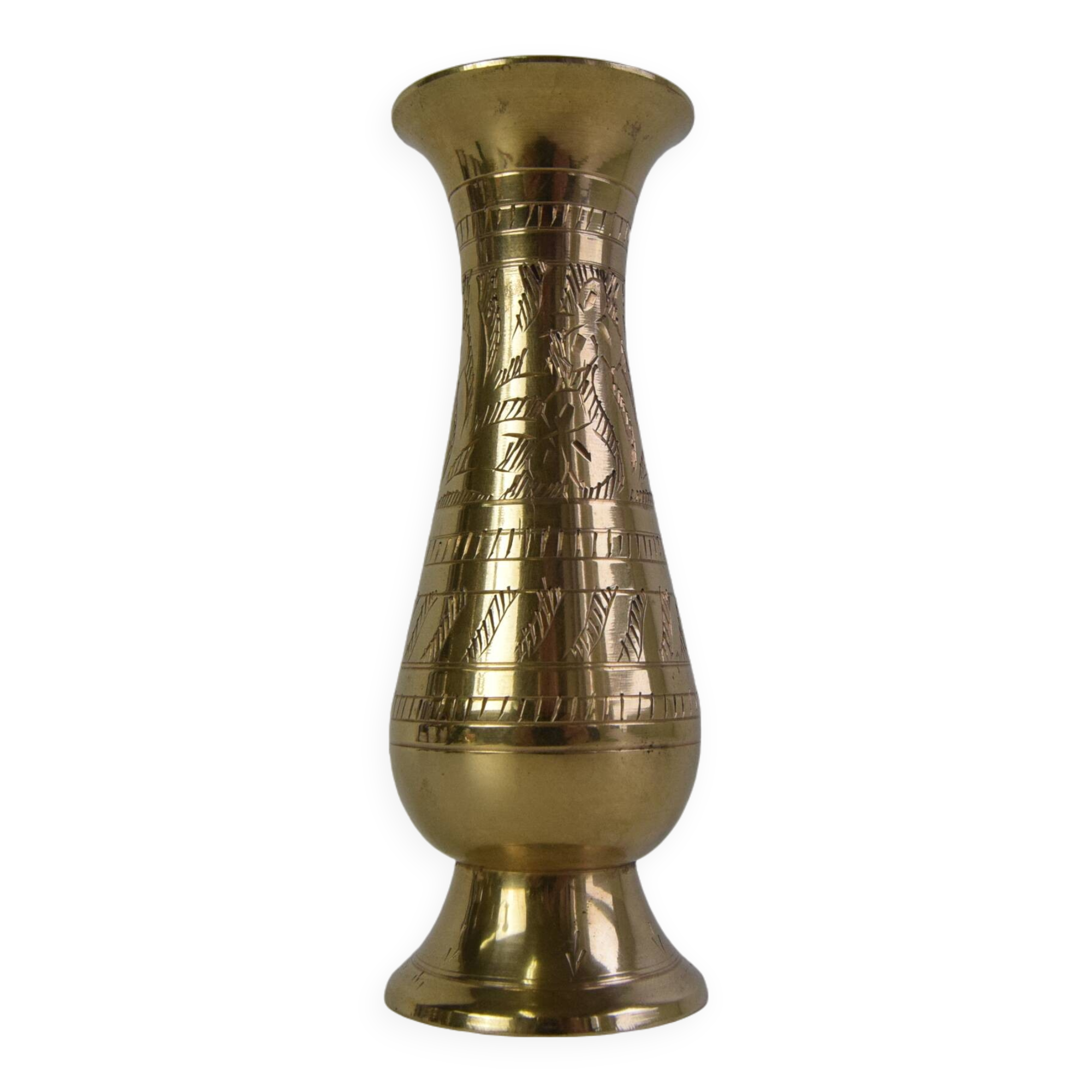 Vintage brass vase, India, 1960's.