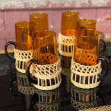 Glass mug in orangeade 60s