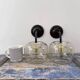 Pair of vintage smoked glass wall lights