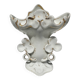 Small White and Gold Porcelain Wedding Vase decorated with Clovers H 16 cm
