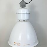 Large White Enamel Industrial Factory Lamp from Elektrosvit, 1990s