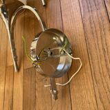 Large pair of Sciolari seventies wall sconces in chrome metal.