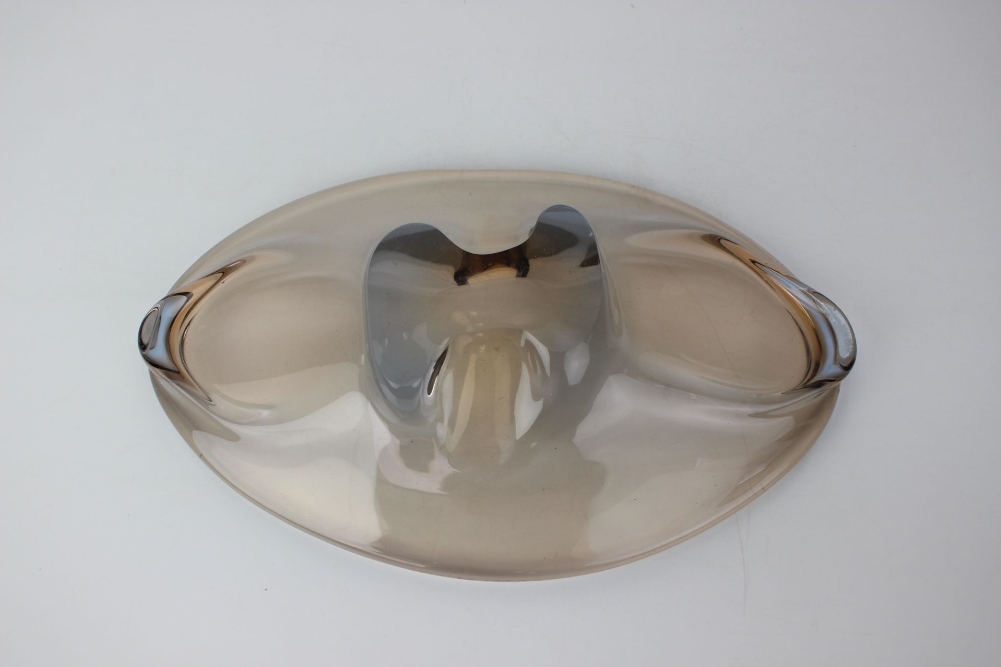 Mid-Century Art Glass Bowl by Zelezno Borske Sklo, 1960's