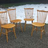 Set of 4 bistro chairs stamped Baumann