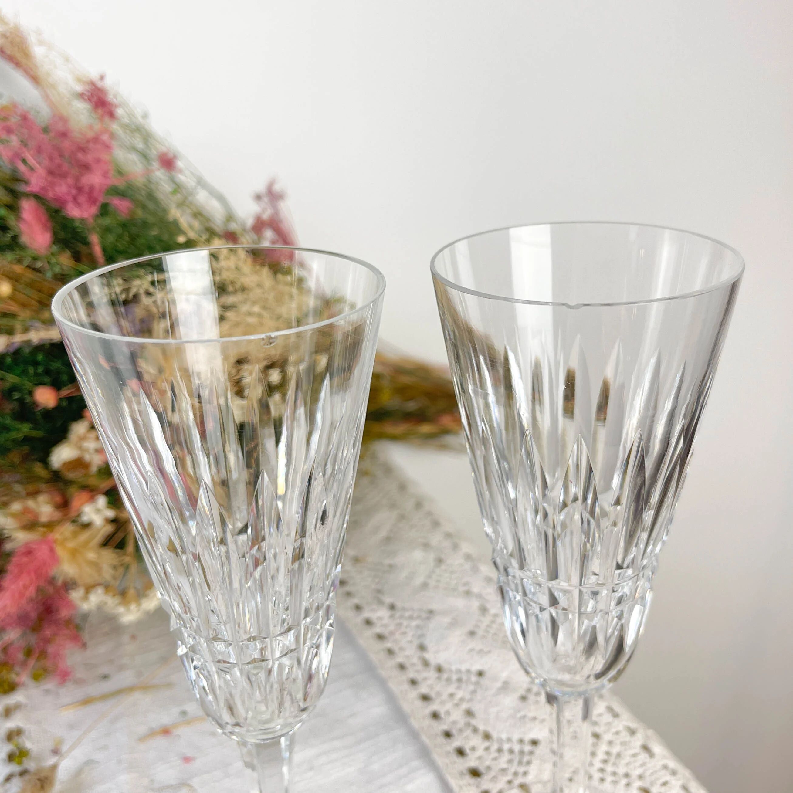 9 cut crystal flutes French