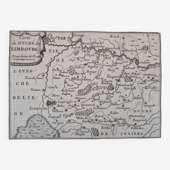 17th century copper engraving "Map of the Duchy of Limburg" By Sébastien de Pontault de Beaulieu