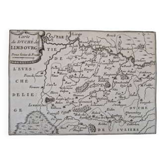 17th century copper engraving "Map of the Duchy of Limburg" By Sébastien de Pontault de Beaulieu