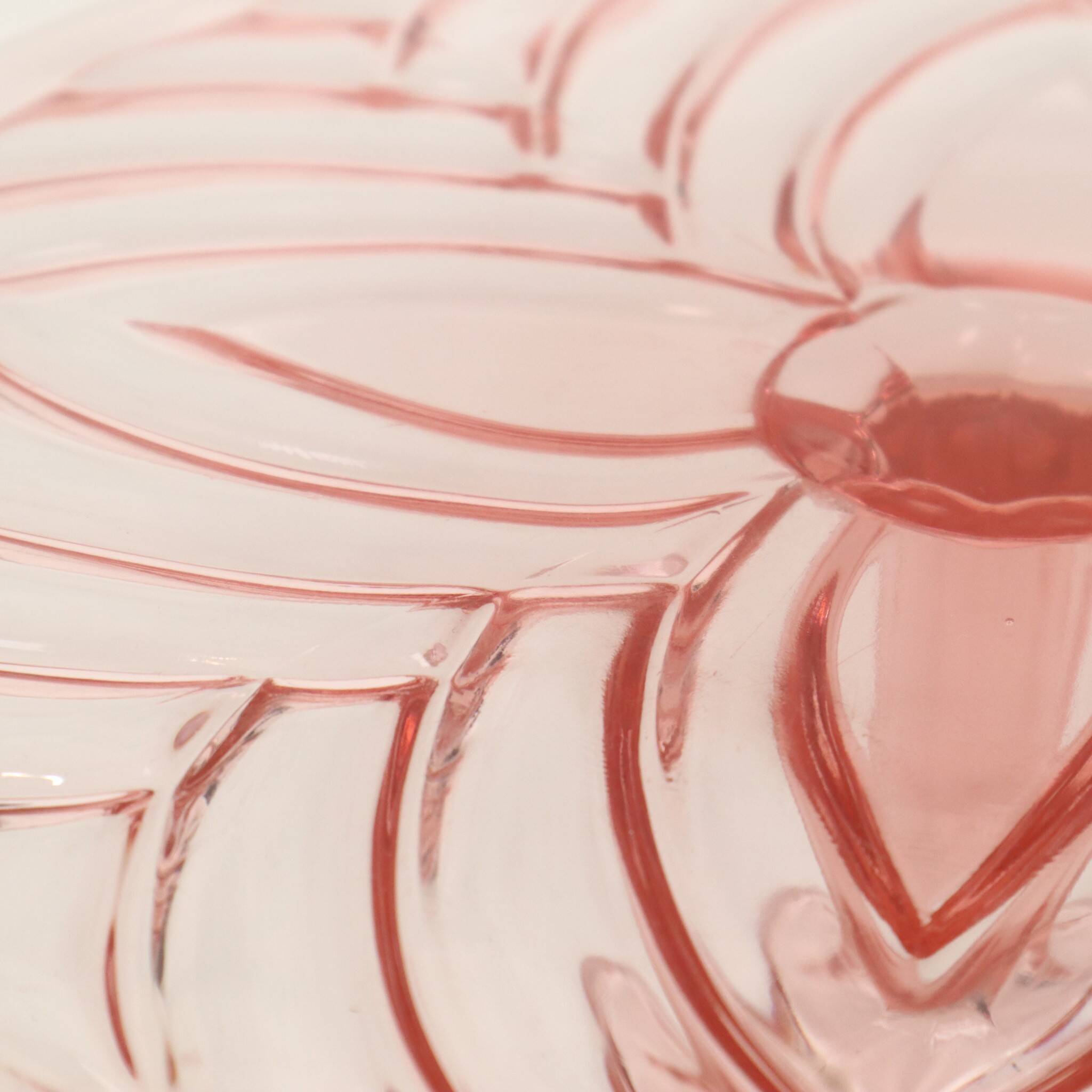 Pink Art Deco Cake Plate Pastry Dish Val Saint Lambert 34cm