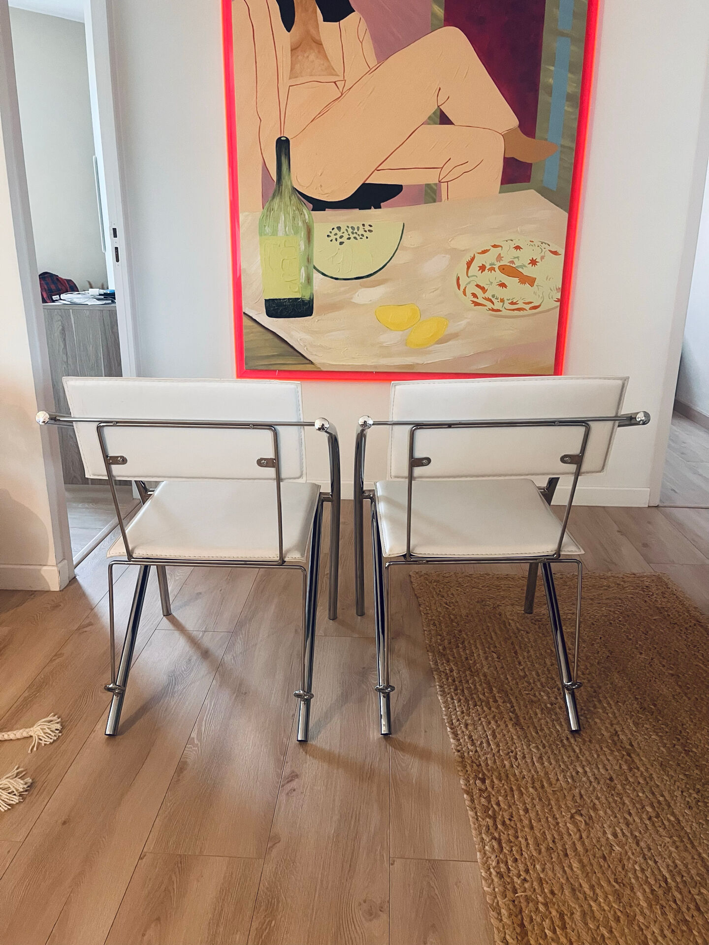 Set of 2 vintage dining chairs - 70s - 80s style