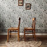 Pair of 70s straw chairs