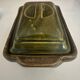 Beurrier vintage en majolique verte
