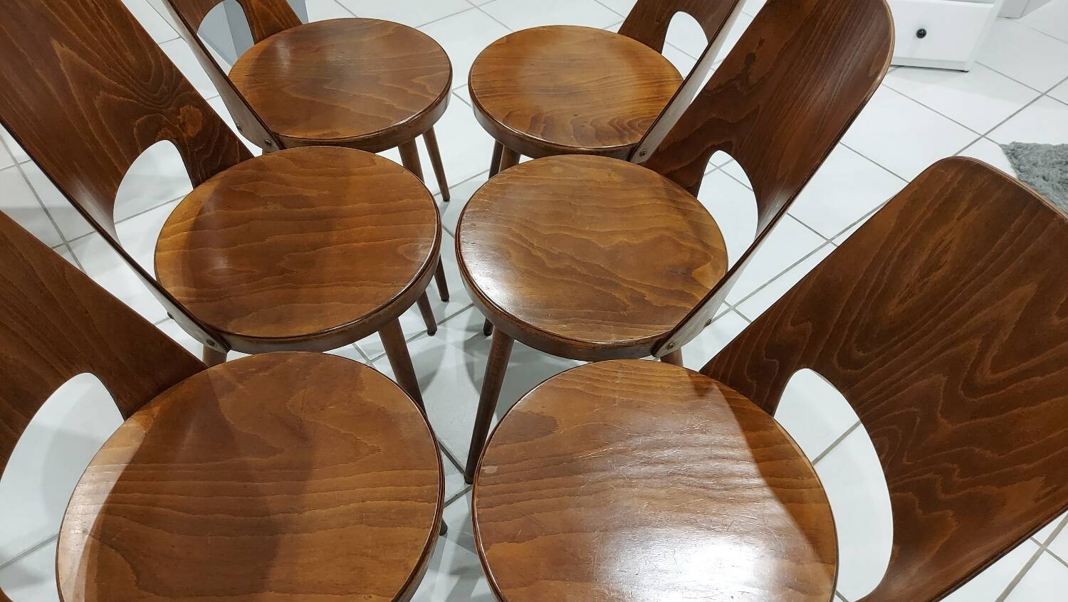 Set of 6 Baumann Bistrot chairs, Mondor model, vintage 1970
