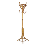 Bamboo and rattan coat rack