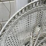 Emmanuelle armchair in white lacquered rattan