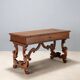 Antique Saint-Philippe desk in carved walnut, Italy, 20th century
