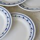 6 vintage white and blue earthenware dessert plates