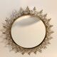 Miroir doré Chaty Vallauris signé en fer forgé Vintage, 1960.