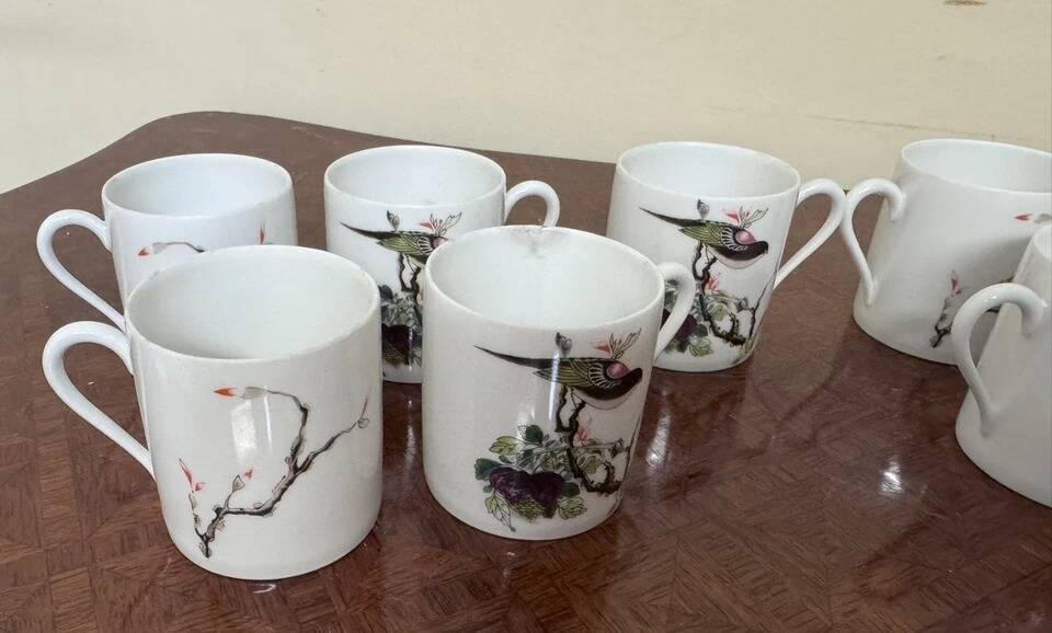 Limoges porcelain tea service – Asian decor "Bird and Peony"
