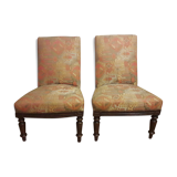Pair of armchairs, fabric kilim
