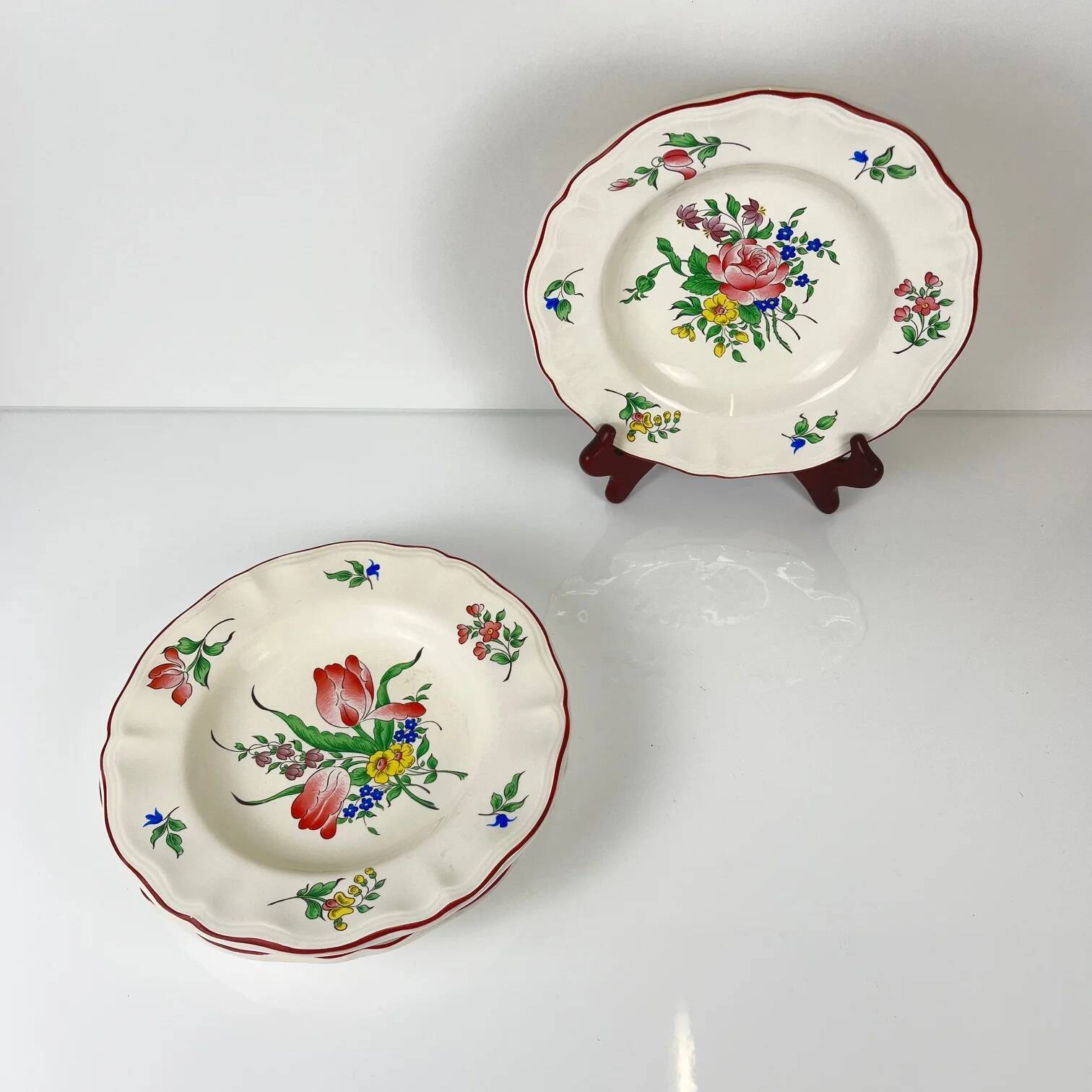 Set of 3 KG Lunéville "Réverbère" soup plates
