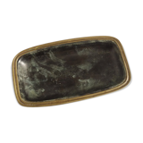 Dark green rectangular bronze dish