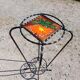 Vintage plant stand with Vallauris pottery.
