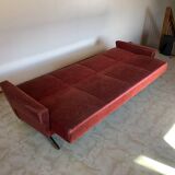 60s red velvet sofa