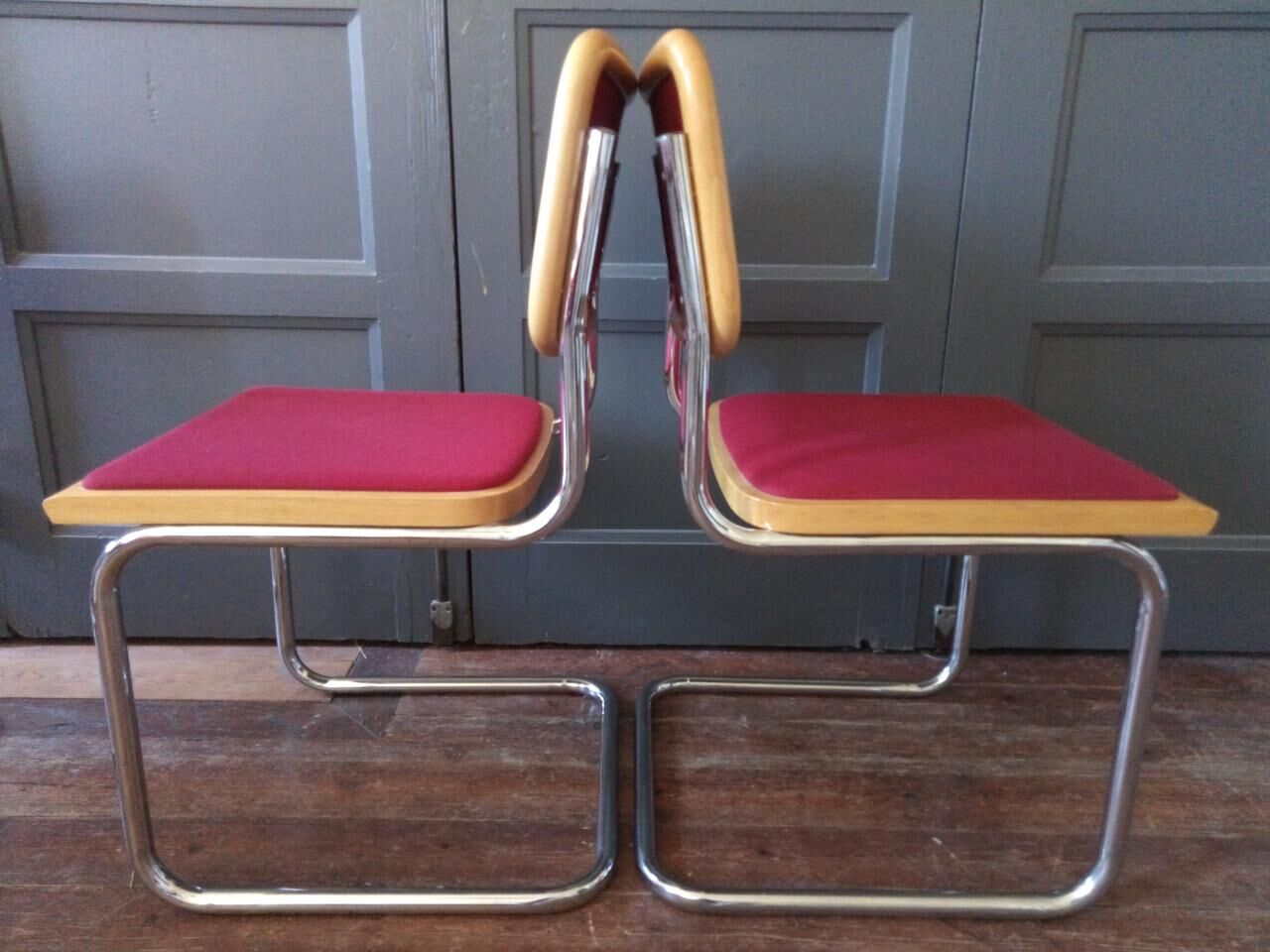 Set of 6 vintage chairs Cesca B32 Breuer Bauhaus Italy