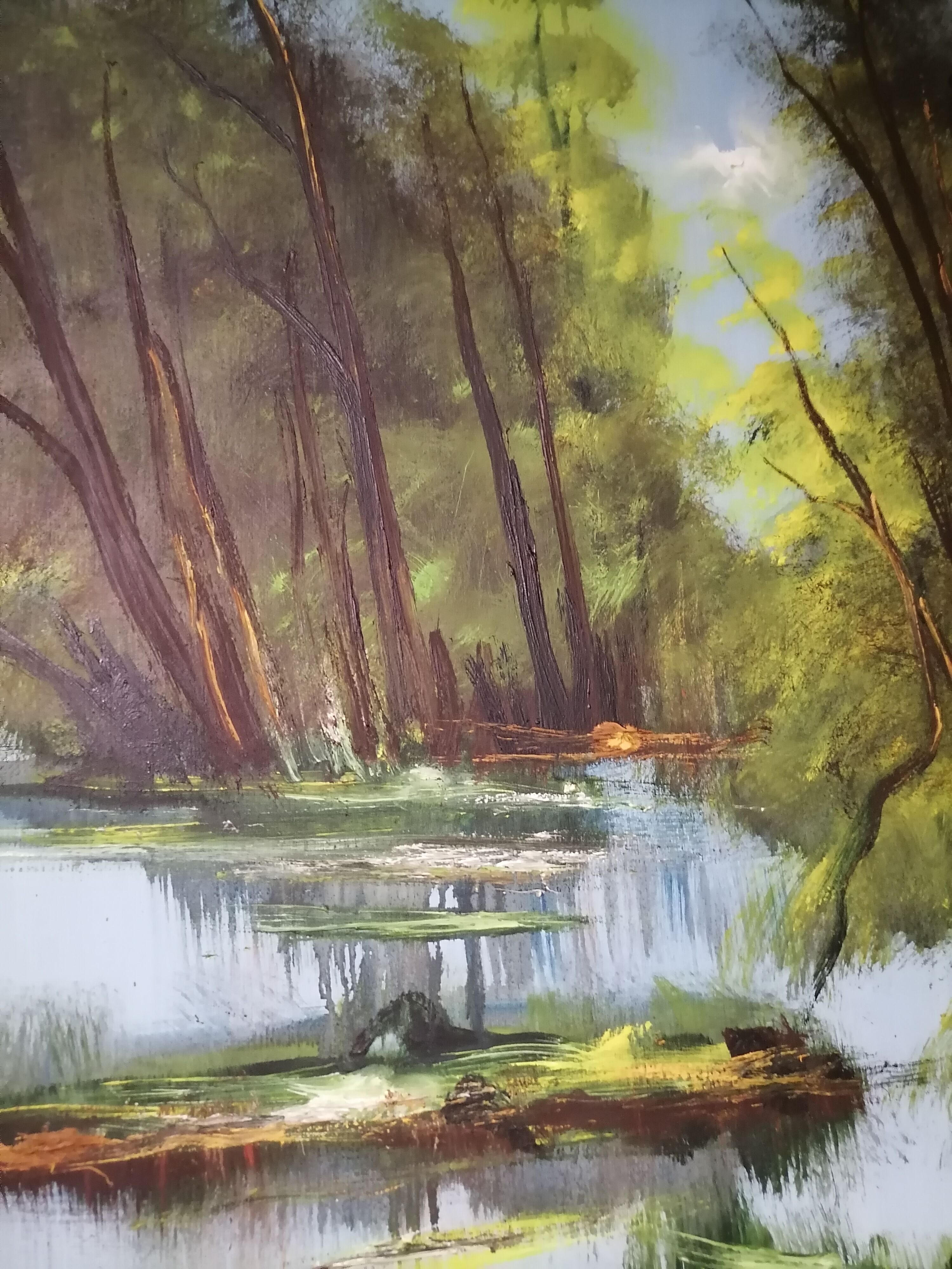 Tableau sous bois signé Roger Comte