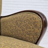 Années 1950-60, canapé danois 3 places, état d'origine, coton/laine, bois de hêtre.