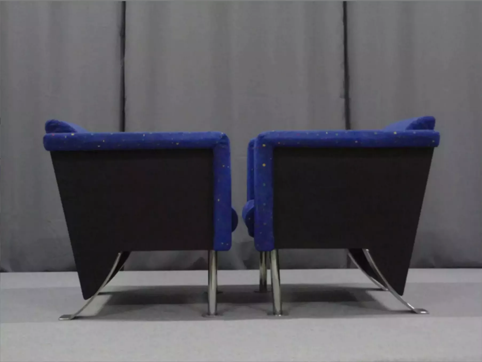 Pair of velvet armchairs, 1970