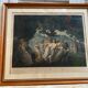 Ancienne gravure a. chaponnier la danse de village paris + cadre bois #b543