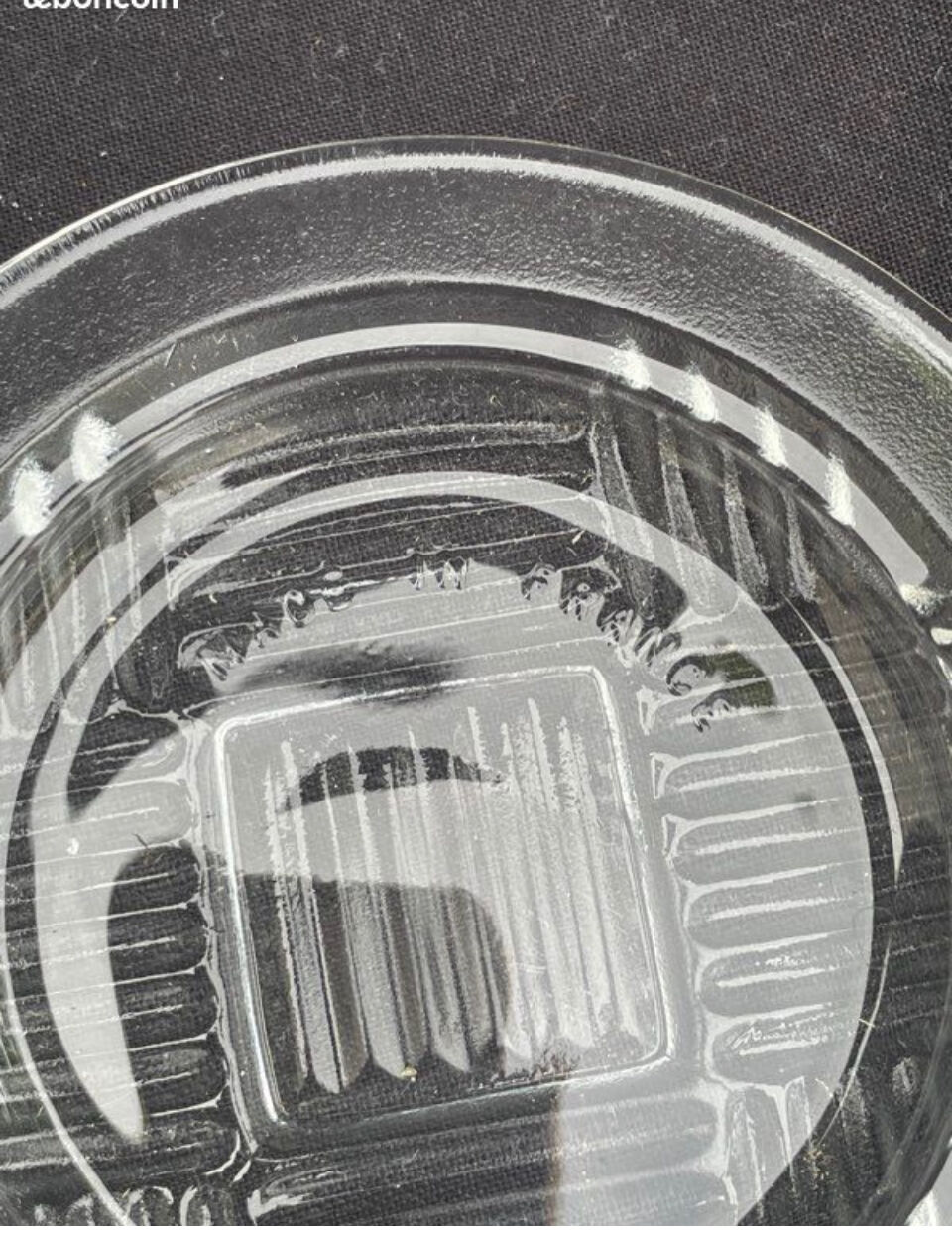 2 art deco glass ashtrays