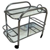 Art Deco Chromed Steel Bar Cart by Robert Mallet-Stevens, France, 1925