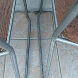 Set of 6 vintage low chairs in chrome metal