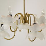 Mid-century Glass Chandelier,1970's.