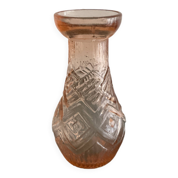 Rosaline hyacinth vase in moulded glass, Art Deco.
