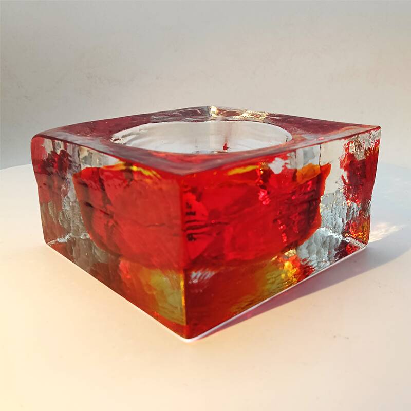 Cendrier carré en verre de Murano fait à la main, années 1960