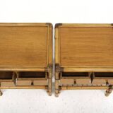 Set of two rattan bedside tables, Kenneth Bergenblad, Dux, Sweden, 1960