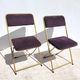 Lot de 2 chaises pliantes Lafuma en velours marron années 70