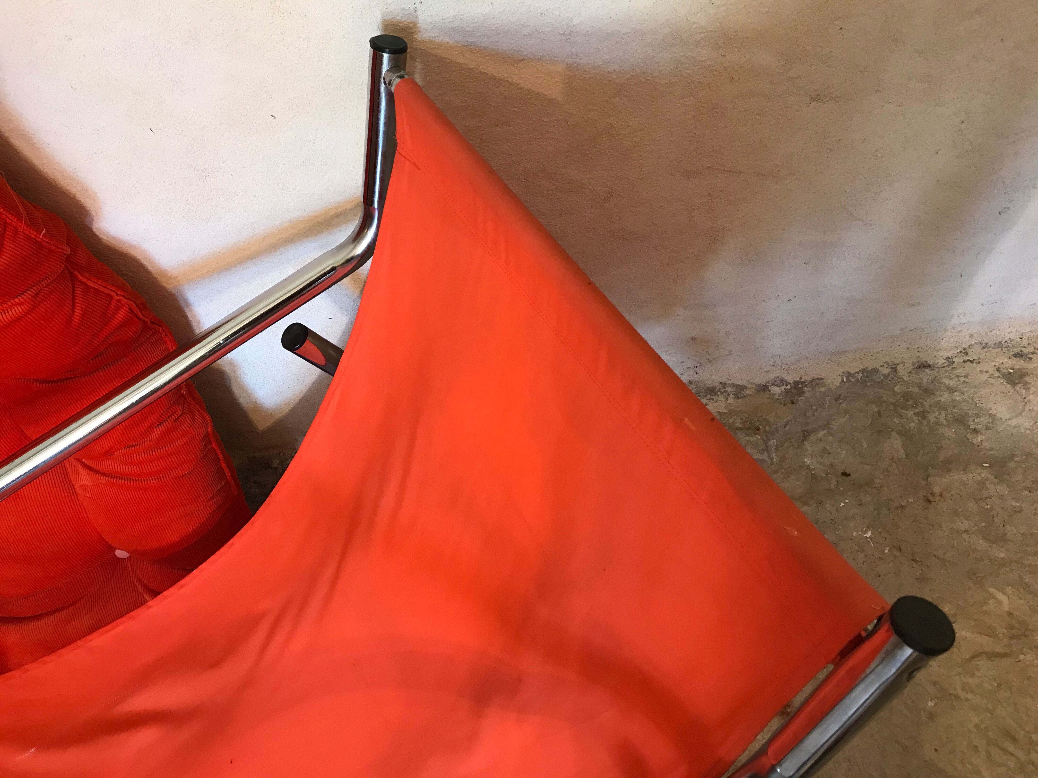 Vintage pop heater armchair 1970's chrome tubing