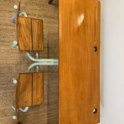 Ancien pupitre double d’écolier –  bois et métal