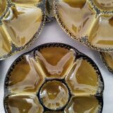 Vintage gien earthenware barbotine shell oyster plates
