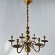Small golden Dutch chandelier with 6 arms of light