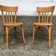 Pair of bentwood curved wooden bistro chairs